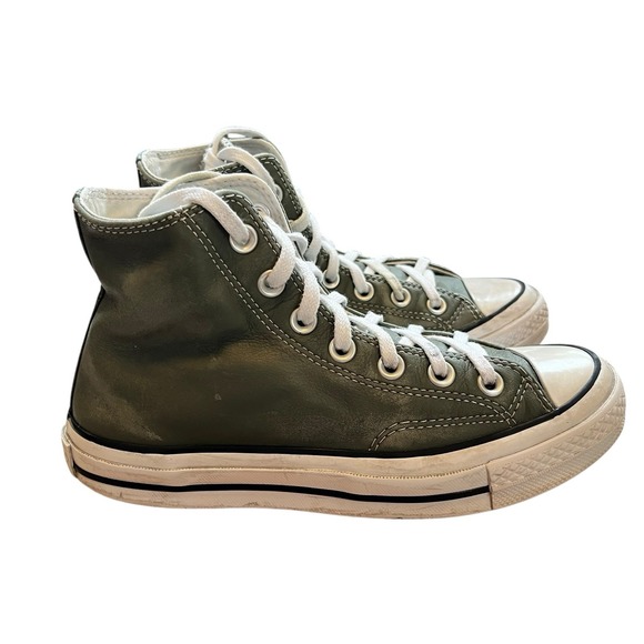 Converse Chuck Taylor All Star Sneakers Shoes Mens Size 4 Womens 6 Green Leather - Picture 4 of 12